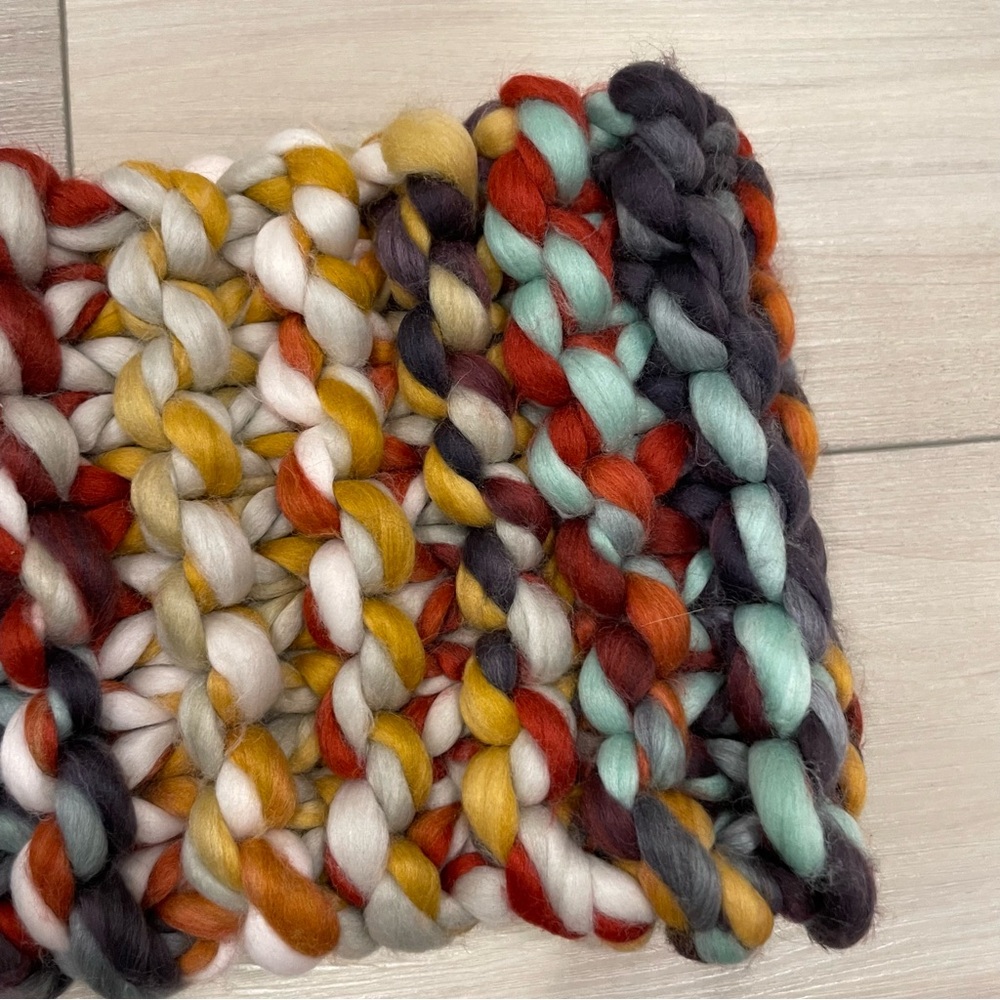 Oversized Chunky SCARF WITH FRINGE Beautiful Colours Soft Warm Fun to Wear - Picture 16 of 16